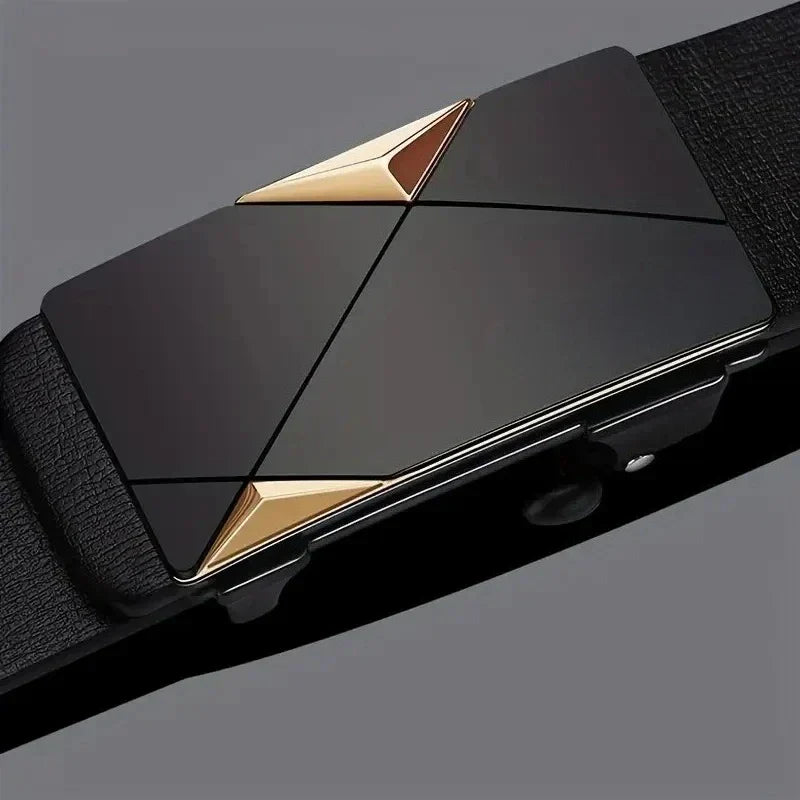 Men's Toothless Inner Belt Is Casual, Fashionable and Simple. The Automatic Buckle Belt Is A Unique Young Man's Belt