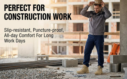 Men's Safety Shoes Men's Work Shoes Breathable Slip Resistant Steel Toe Anti-Puncture Shoes Man Fashion Men Sport Shoes