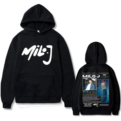 Rapper Milo J 111 Album Graphic Hoodie Men Women Hip Hop Fashion Oversized Hooded Sweatshirt Men's Casual Fleece Cotton Hoodies