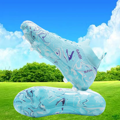 football boots sneakers chuteira society soccer shoes Above the ankle but not to the knee Anti-slip column Sole spikes