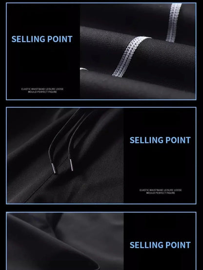 Fitness Clothes Ice Silk Quick Drying T-shirt Suit Men Short Sleeve Running Sportswear Shorts Tracksuit Gym Sports Training Sets