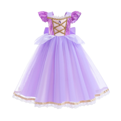 2-10Y Kids Prium Cosplay Elsa Anna Costume Dress 2025 Winter Long Mesh Princess DressGirl Christma Carnival Clothes Ball Gown