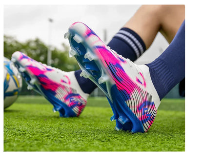 New Men Soccer Shoes Match Outdoor Sneakers Grass Cleats Hot-selling Football Boots Non-Slip Boys High-quality High-top Light