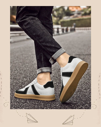 Invisible Height-Increasing Shoes 8cm German Training Shoes for Men, Summer Breathable Casual Sneakers, Genuine Leather Retro Versatile Forrest Gump Shoes 6cm