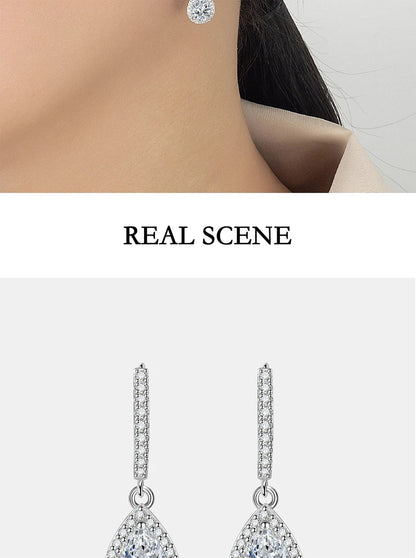 1CT Pear Cut Moissanite Earrings for Women S925 Pure Silver Laboratory Cultivated Diamonds Elegant Wedding Jewelry