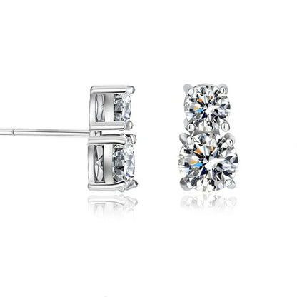 1.5carat Moissanite Diamond Stud Earrings With  Certificates 925 Sterling Silver Round Cut Ear Studs For Women Men Jewelry