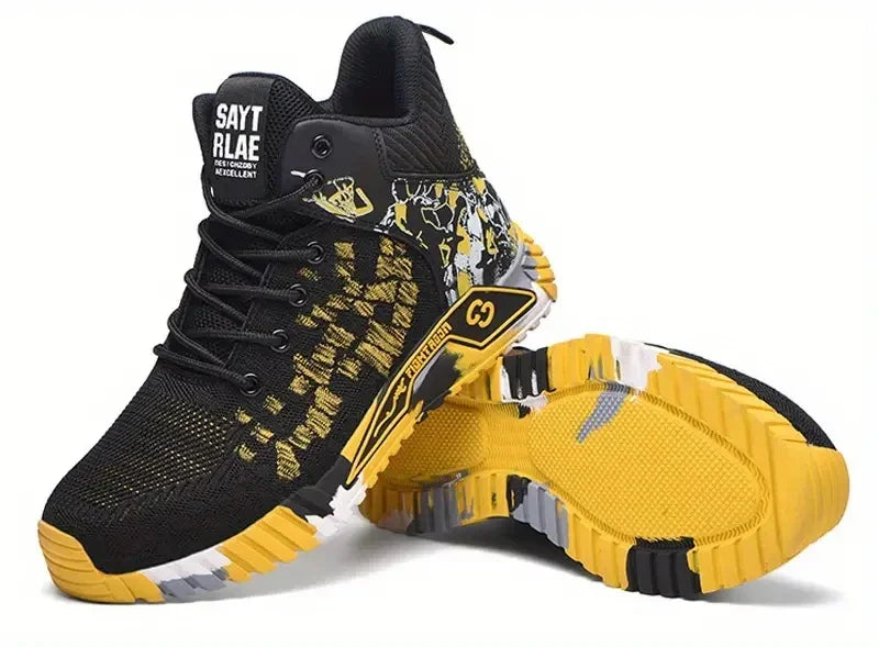High Top Safety Shoes Men Anti Smashing Anti Puncture Work Shoes Men Work Safety Boots Men's Fashion Security Protective Boots