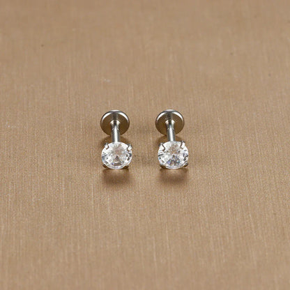2PC Labret Tragus Stud Earrings 16G Surgical Stainless Steel CZ Crystal  Monroe Helix Cartialge Conch Medusa Lip Body Piercing