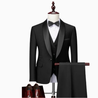Formal Suit Set Coat Vest Trousers Business Groom Wedding Dress Blazer Pants suit men trajes de boda para hombre completos