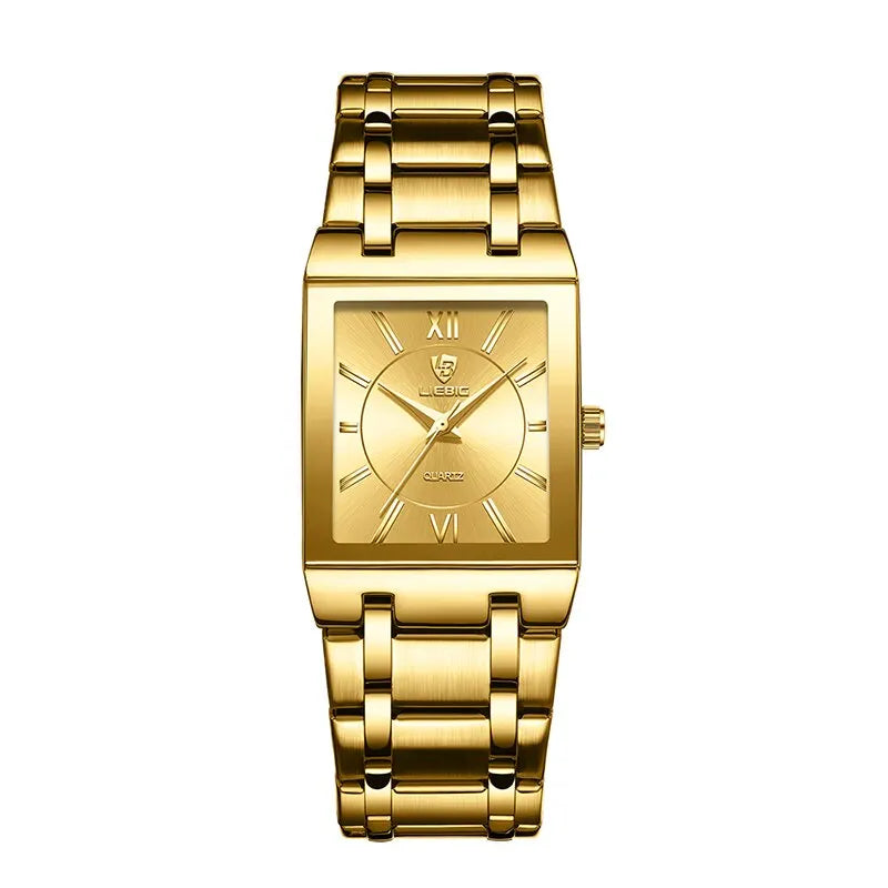 Luxury Golden Quartz Wristwatches For Female Girl Male Fashion 30m Waterproof Women Ladies Mens Watches Relogio Feminino