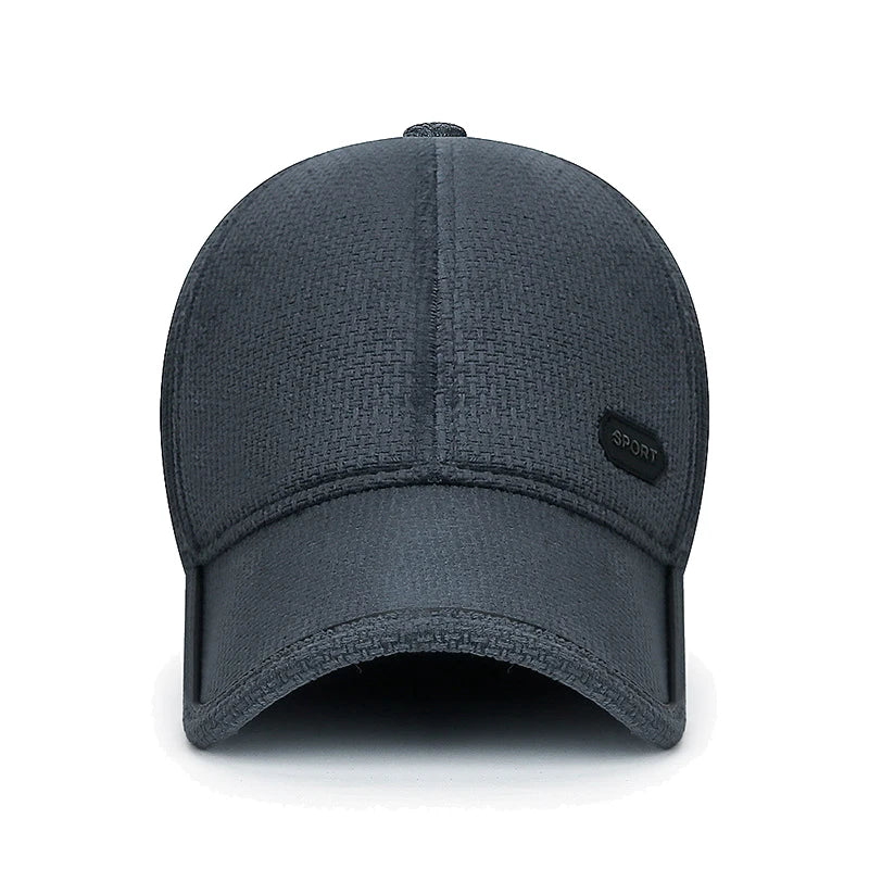 New Middle-Aged and Elderly Winter Windproof, Cold-Proof and Warm Baseball Cap With Ear Protection and Thickened Peaked Cap