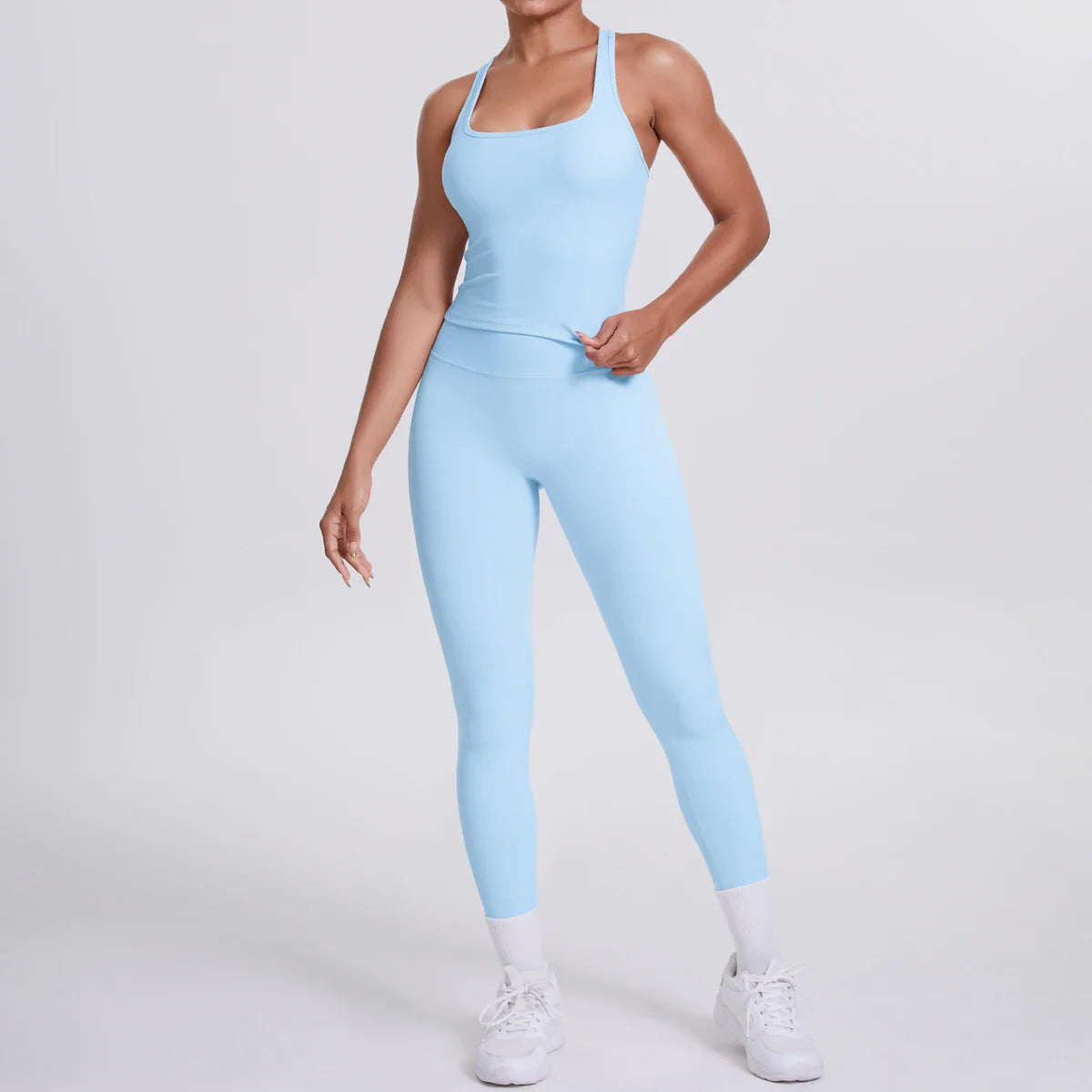 Yoga Top Set Fitness Gym Suit Training Sleeveless Sport Gym Tops Crossover Back Sports Underwear Tummy Control Slimming