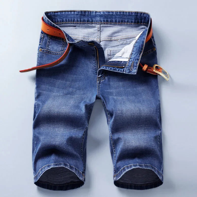 Denim Shorts Men's Summer Thin Straight Classic Designer Business Short Jeans Brand Clothing Stretch Korean Casual Male Shorts