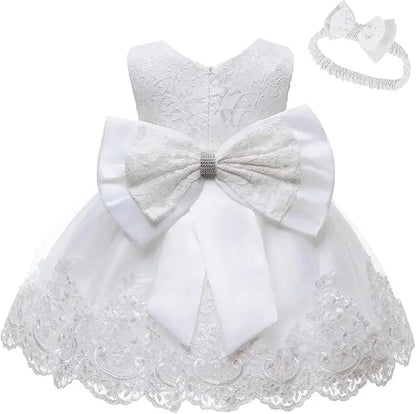 Girls White Baptism Dress Bridesmaid Dresses For Wedding Prom Gown Big Bow Girls Elegant Dresses Red Puffy Christmas Dress
