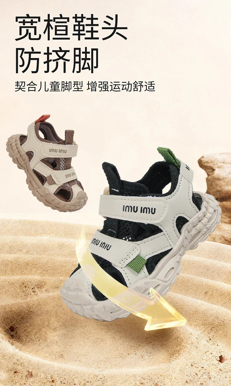 2026 New Summer Children Sandals For Boys Mesh Breathable Kids Sport Shoes Soft Sole Fashion Toddler Boys Beach Sandals EU21-30