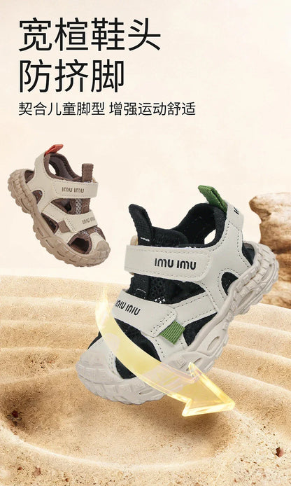 2026 New Summer Children Sandals For Boys Mesh Breathable Kids Sport Shoes Soft Sole Fashion Toddler Boys Beach Sandals EU21-30