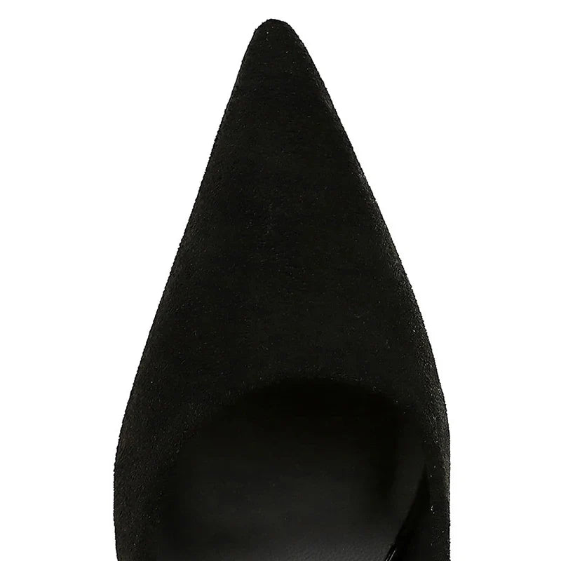 Autumn Simple Elegant 10cm 7cm High Heels Stiletto Womens Shoes Pointed Black Etiquette Professional Single Shoes Wedding Shoes