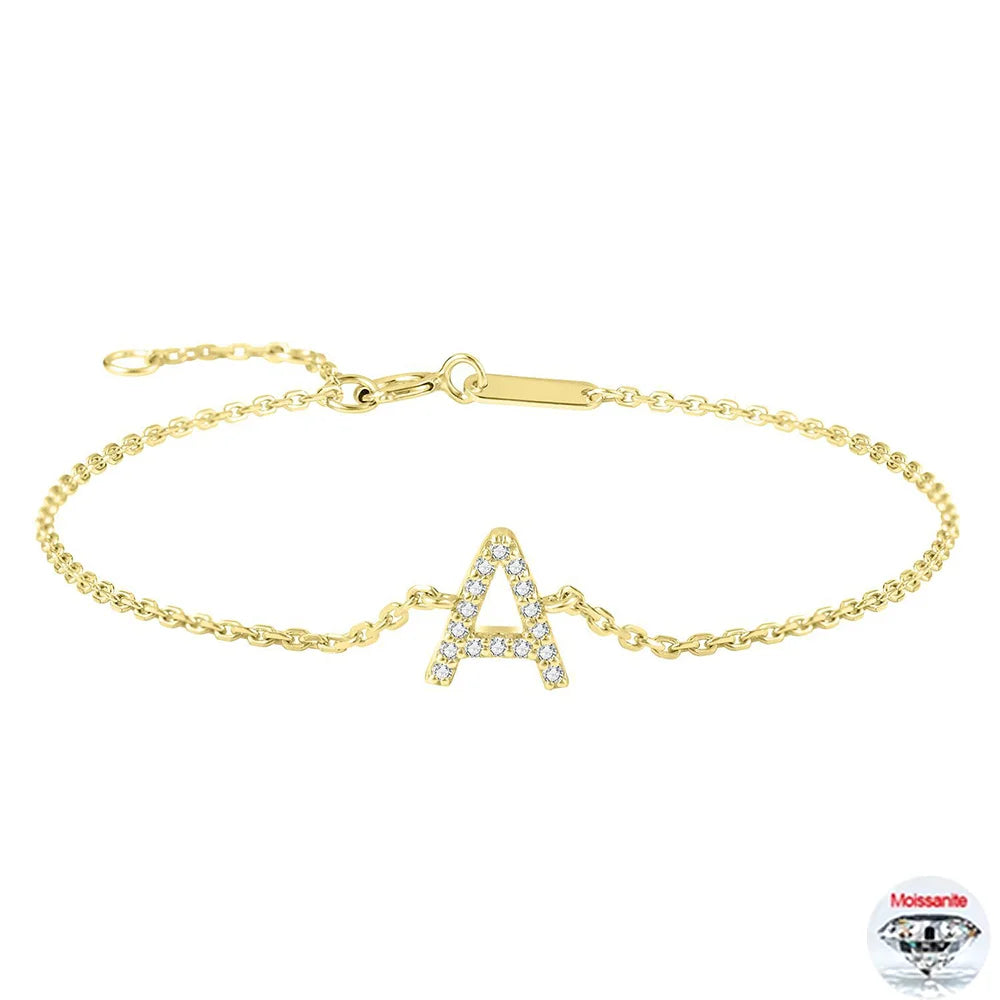 2.5mm Moissanite Bracelets For Women S925 Silver 18K Gold Plated Emerald/Pear Cut Lab Diamond HandChain Party Fine Jewelry