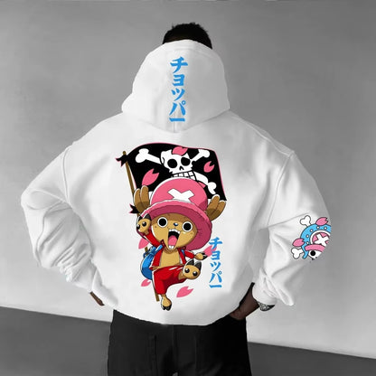 New ONE PIECE Men's Hoodie Sweater Tony Tony Chopper Japan Anime Summer Autumn New Boys Children's Long Sleeve Parent-Child Wear