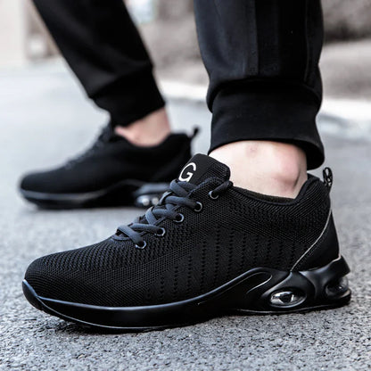 Air Cushion Work Safety Shoes For Men Breathable Work Sneakers Steel Toe Shoes Women & Man Anti-puncture Safety Protective Shoes