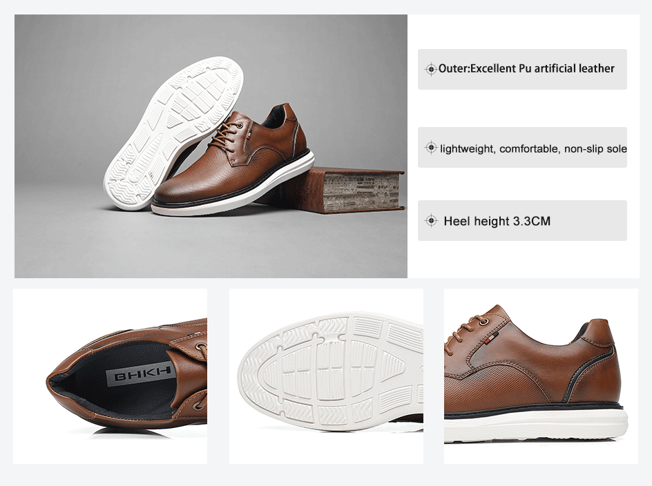 Genuine Leather Dress Shoes Comfy Men Casual Shoes Smart Business Work Office Lace-up Men Shoes