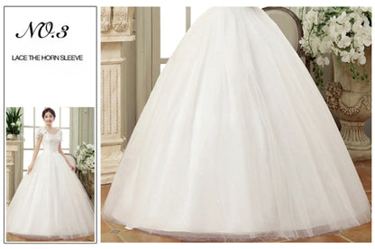 New Plus Size Wedding Dress Slimming Floor-length Back Strap Lace Flower Wedding Dresses for Women White Dress Vestidos De Novia