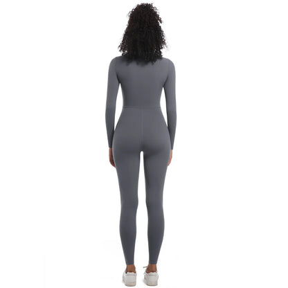 Women's Jumpsuit Women's Sports Shapewear Seamless Slim Fit Long Sleeve Sports Bodysuit  Fitness Sports Bodysuit Yoga Suit