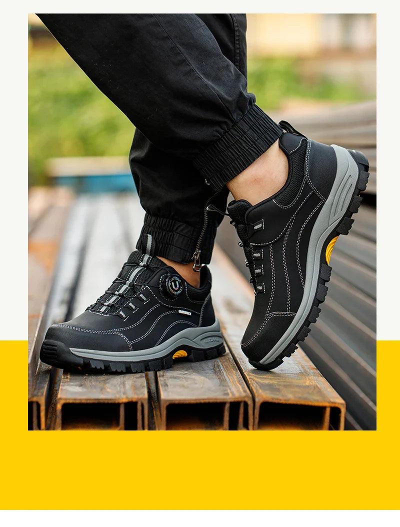 Men's Steel Head Safety Shoes Puncture And Smash Resistant Lightweight Sole Breathable Upper for Outdoor Workshop Work Shoes
