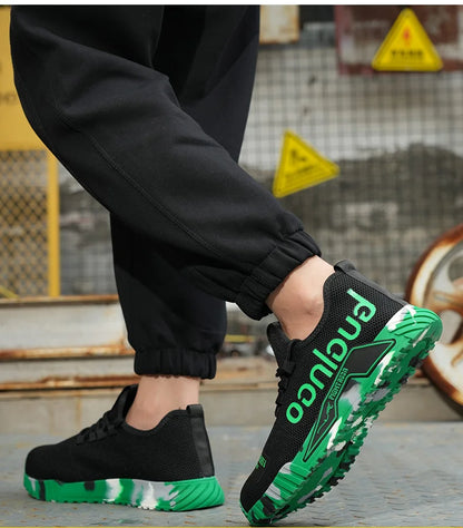 Fashion Sports Shoes Work Boots Puncture-Proof Safety Shoes Men Steel Toe Shoes Security Protective Shoes Indestructible