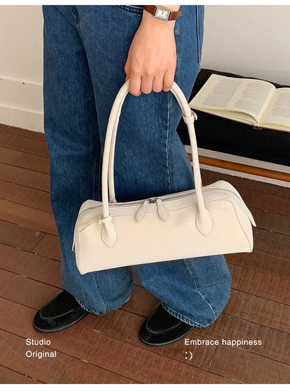 Vintage Suede Long Shoulder Bag 2026 New Women Shoulder Bag Luxury Ladies Handbag Female Commuter Shopping Underarm Bag