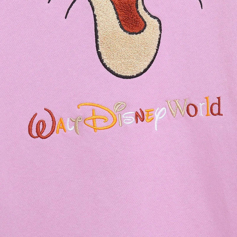 Embroidery Sweatshirt Women Casual Fleece Jumper Tigger Cheshire Cat Cartoon Loose Pullover Top O Neck