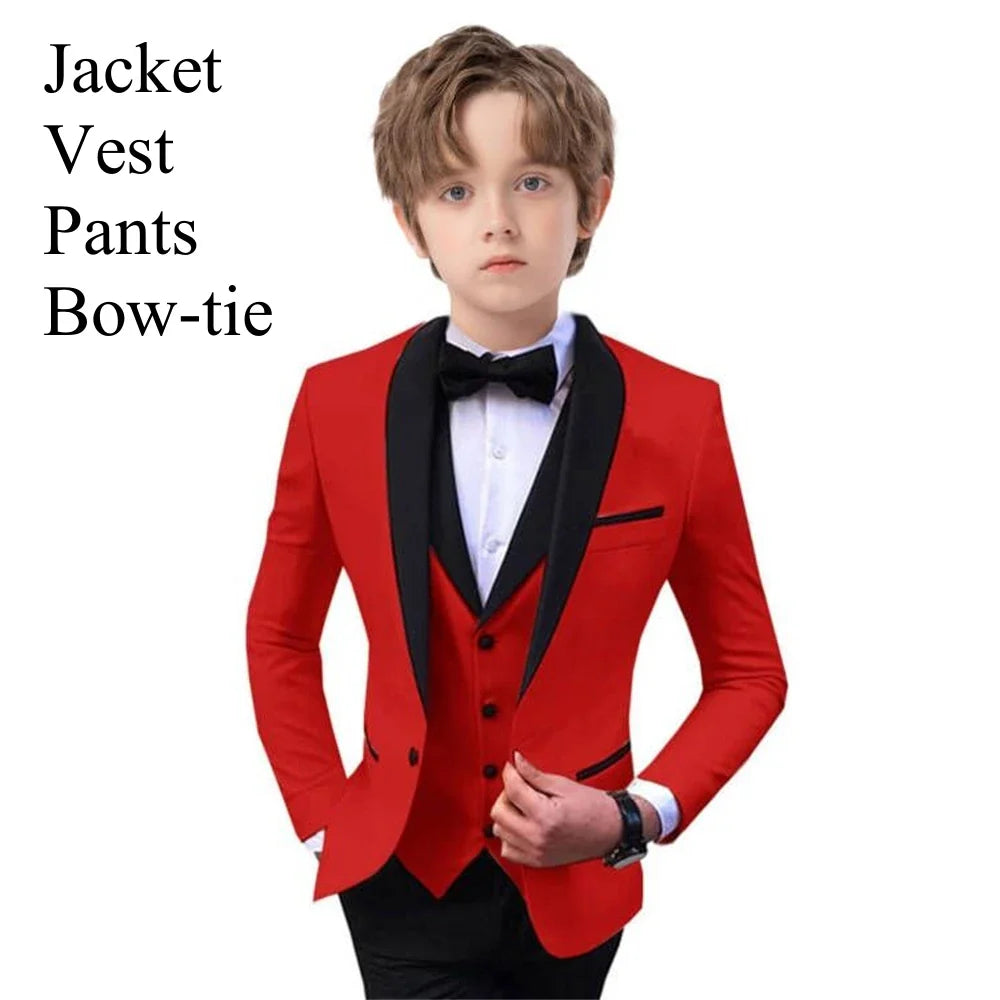 Paisley Classic 4-Piece Suits for Boys 3T-14 Smart Stylish Boy's Tuxedo Formal Outfit Kids Blazer Vest Pants Back to School