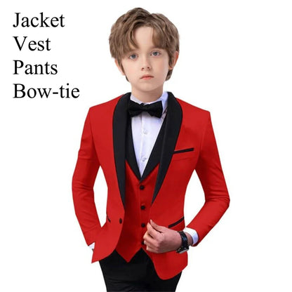 Paisley Classic 4-Piece Suits for Boys 3T-14 Smart Stylish Boy's Tuxedo Formal Outfit Kids Blazer Vest Pants Back to School