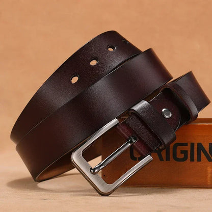 Men Genuine Leather Belts High Quality Pin Buckle Waist Straps Belt  for Men LONG Large 110 120 130 140 150 160 170cm Plus Size