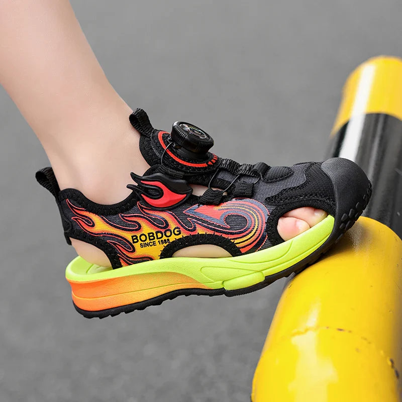 Children Sandals Lightweight Soft Sole Daily Wear Hollow Out Beach Shoes Anti Slip Wear-resistant Versatile Sports Leisure Shoes