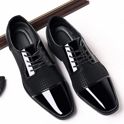 Men's Dress Shoes Classic Lace-up Formal Oxfords Modern Tuxedo Business Casual Scale Pattern Comfort Formal Shoes for Men