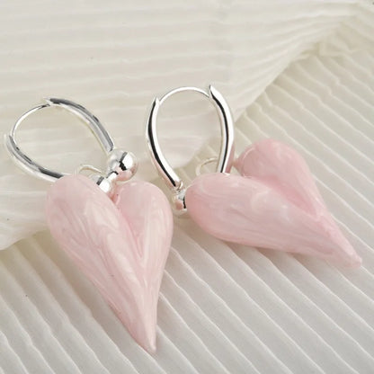 Fashion Jewelry Sweet Korean Temperament Heart Earrings For Women Party Gifts Simply Design Ear Accessories 2025 Trend New