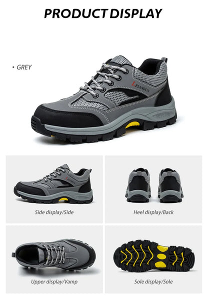 Men's Tactical Safety Shoes Breathable Steel Toe Puncture Resistant Work Shoes Wear-Resistant Protective Footwear
