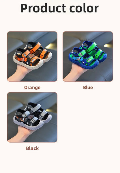 Children' Fashion Sport Sandals Geometric Patterns Breathable Wear-resistant Soft Shoes With Adjustable Velcro For Boys & Girls