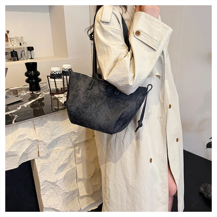 2025 Hot Sale Autumn Soft Women's Handbags Faux Suede Solid Color Large Capacity Shoulder Bag Casual Versatile Ladies Bags