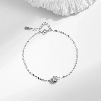 0.5CT Moissanite Bracelet 925 Sterling Silver Classic Link Chain Charms Bracelets For Women Luxury Wedding Jewelry