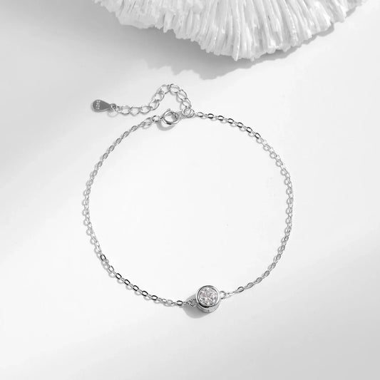 0.5CT Moissanite Bracelet 925 Sterling Silver Classic Link Chain Charms Bracelets For Women Luxury Wedding Jewelry