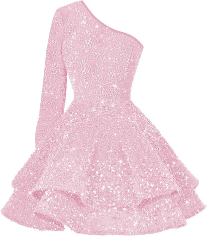 Sequin Short Homecoming Dress for Teens Sparkly Prom Dress Sweet 14 16 Birthday Photo Shoot Gowns Mini Dress Graduation Dress