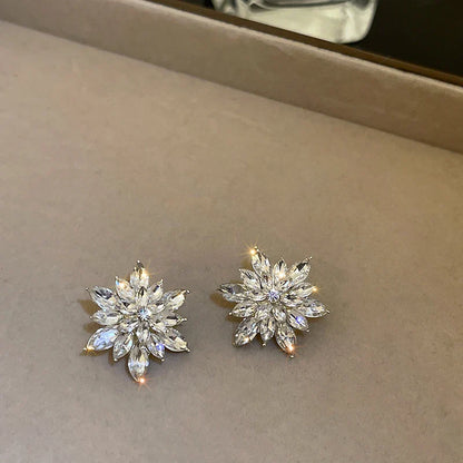 Flower Earrings for Women Korea Simple Sweet Stud Earrings Luxury High-grade Solid Color Charm Jewelry Girls Gift