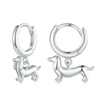 Snake Dog Cat Ear Buckles Women 925 Sterling Silver Dachshund Hoop Earrings Girl Party Birthday Gift Minimalism Jewelry
