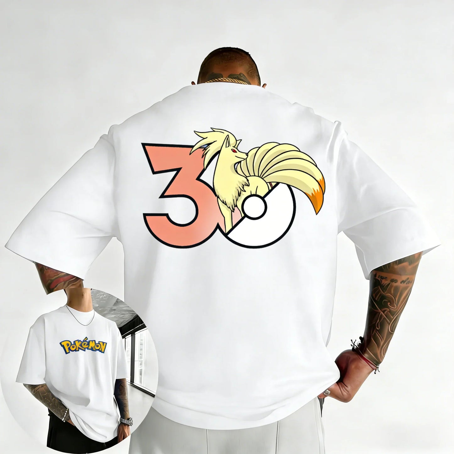 30th Anniversary Nineetales Printed T-shirt Summer Men's and Women's Loose Casual Hip Hop Trendy Short Sleeve Top