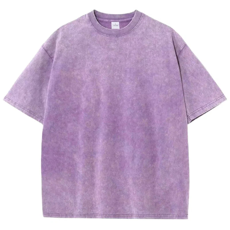 Fashion Women Cotton Solid Washed T-shirts Loose O-Neck Tee Shirts Street Casual Comfortable Short Sleeve Tops Female Clothes