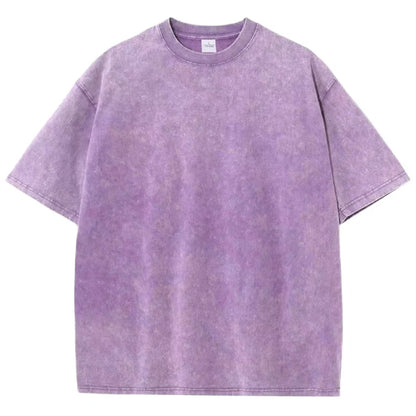 Fashion Women Cotton Solid Washed T-shirts Loose O-Neck Tee Shirts Street Casual Comfortable Short Sleeve Tops Female Clothes