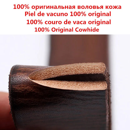 Natural cowhide belt for men's hard metal buckle soft original cowhide mens leather belt unique texture real leather jeans belt