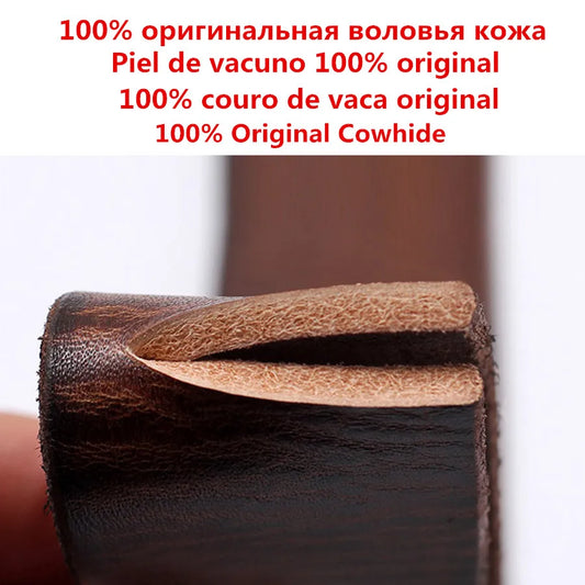 Natural cowhide belt for men's hard metal buckle soft original cowhide mens leather belt unique texture real leather jeans belt